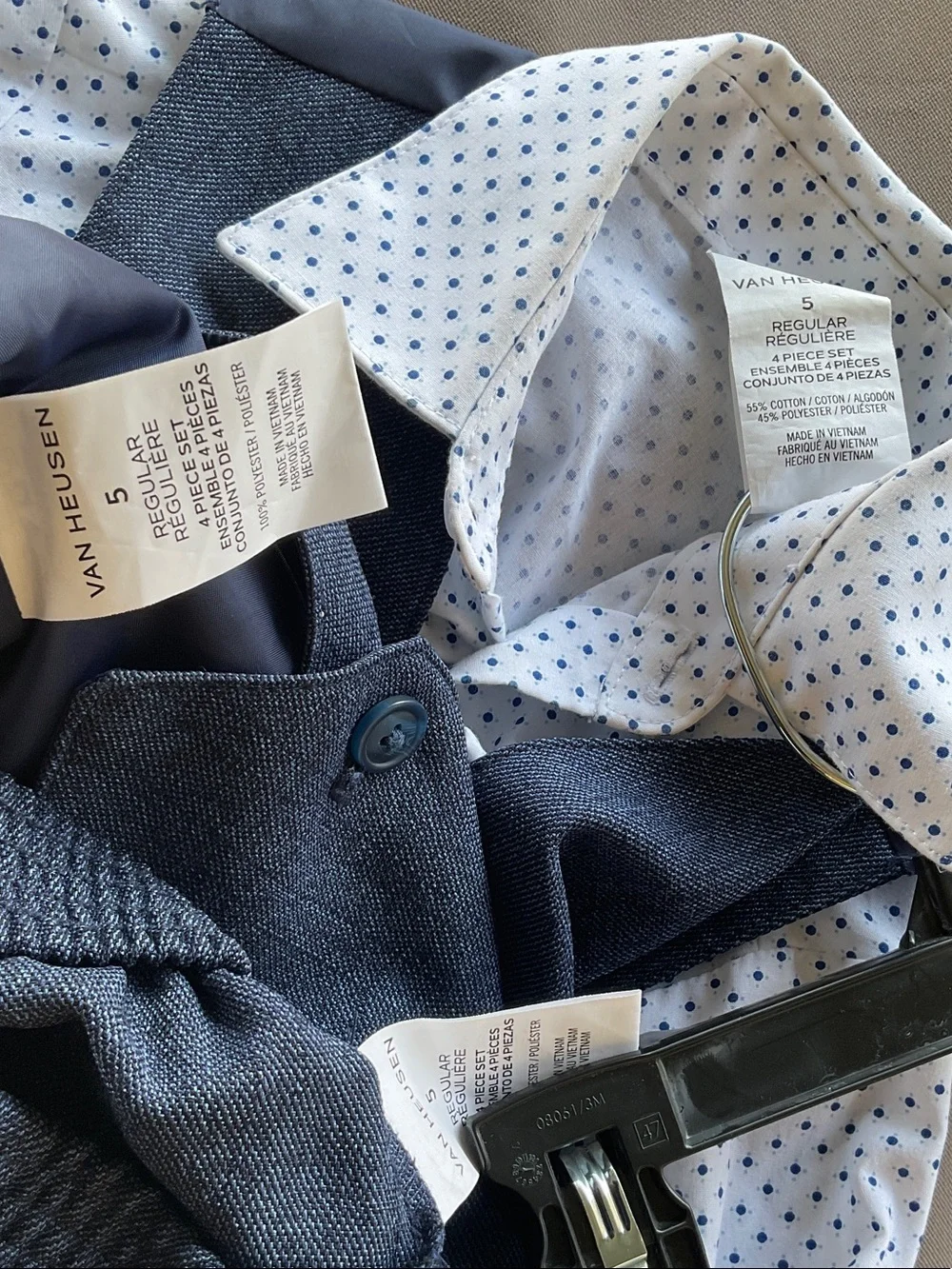 Take 50% OFF- Van Heusen 3pcs Boys Navy Blue Dress Vest, Shirt&Pants Set, Size-5